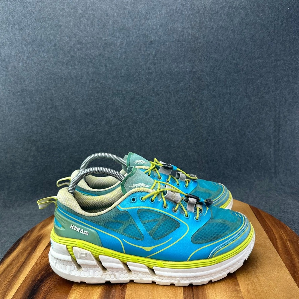 Hoka One One Women Conquest Running Shoe Sneaker 20108 025 Size 8 Aqua Blue